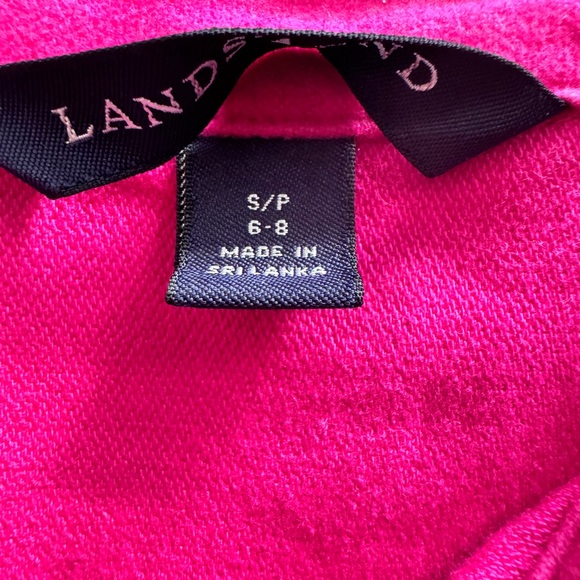 Lands’ End Hot Pink Baumwolle Button Down Shacket Small Cotton Flannel - Picture 11 of 15
